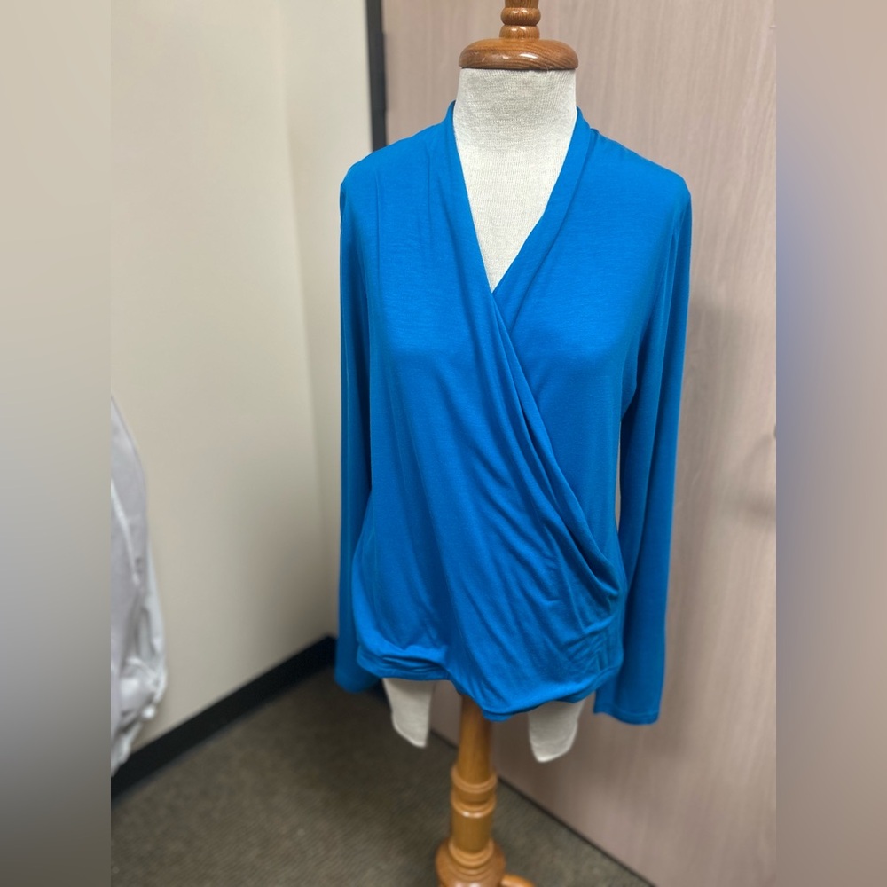 Banana Republic Vibrant Blue Wrap Blouse